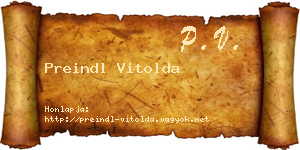Preindl Vitolda névjegykártya